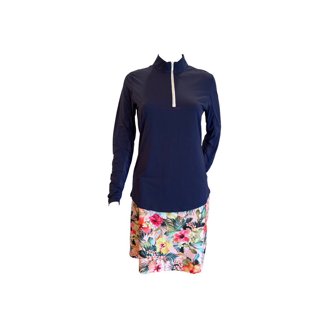 Lady's long sleeve top - half zip