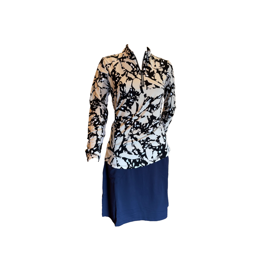Lady's long sleeve top - half zip