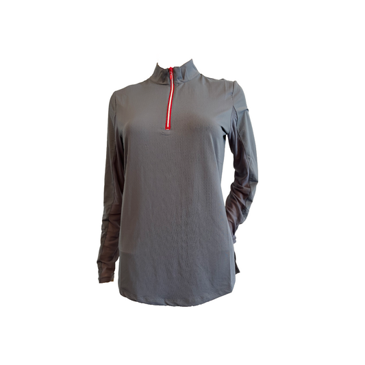 Lady's long sleeve top - half zip